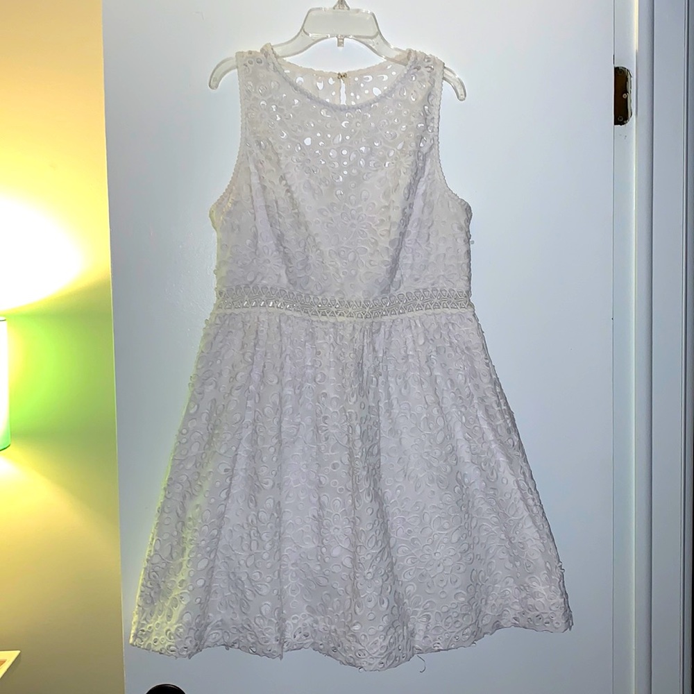 White eyelet Lilly Pulitzer dress!  Size 10, worn twice.